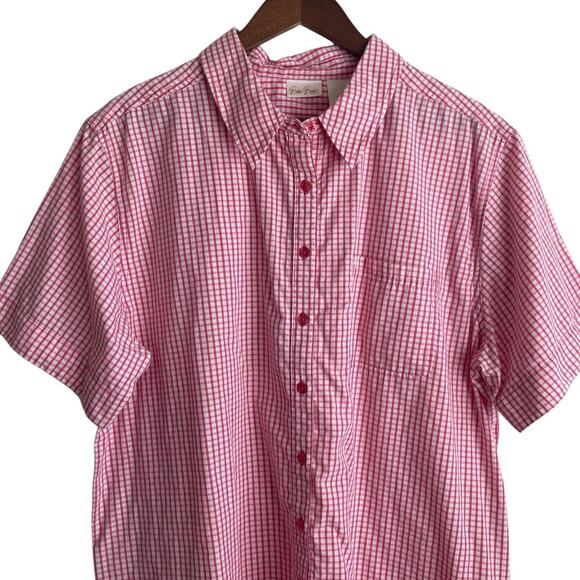 VTG Bobbie Brooks Women Top 18/20 Check Button Preppy Coastal Y2K Retro Cowgirl - Picture 5 of 13